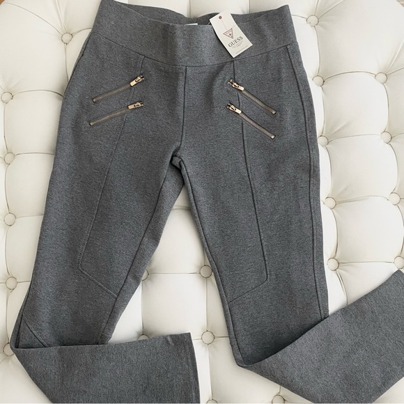 Guess | Women’s Gray Anja Double Zip Ponte Leggings - Picture 2 of 5